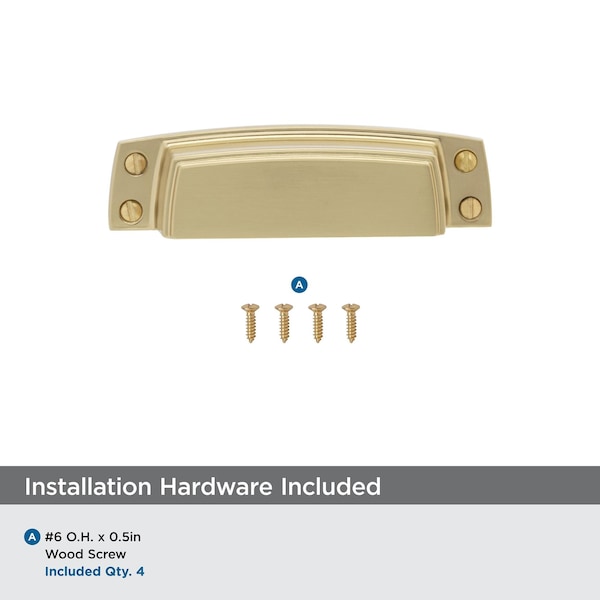 Amerock Highland Ridge 3-1/2 in 89 mm Center-to-Center Champagne Bronze Cabinet Cup Pull - BP55318CZ