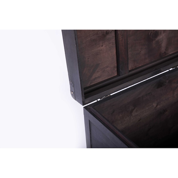 Vintiquewise Antique Style Large Dark Wooden Storage Trunk with Lockable Latch - QI003609L