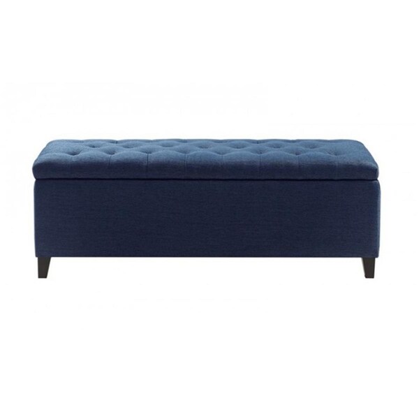 Madison Park Shandra Tufted Top Storage Bench - Navy - FUR105-0041