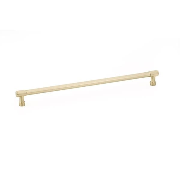 Emtek Jasper Cabinet Pull with 12 in Center to Center Satin Brass Finish - 86692US4