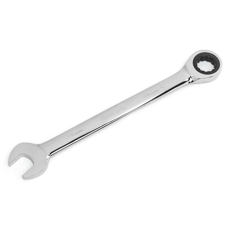 Husky 24 mm Metric Ratcheting Combination Wrench (12-Point) - HRW24MM