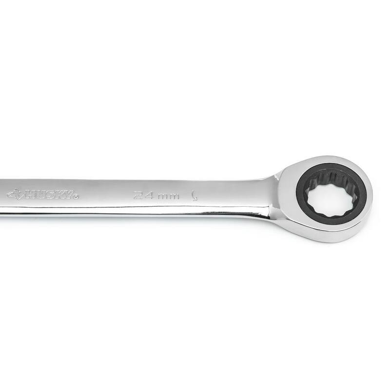 Husky 24 mm Metric Ratcheting Combination Wrench (12-Point) - HRW24MM