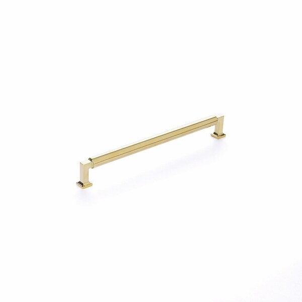 Schaub 10in Center to Center Haniburton Cabinet Pull Unlacquered Brass Finish - 480-UNBR