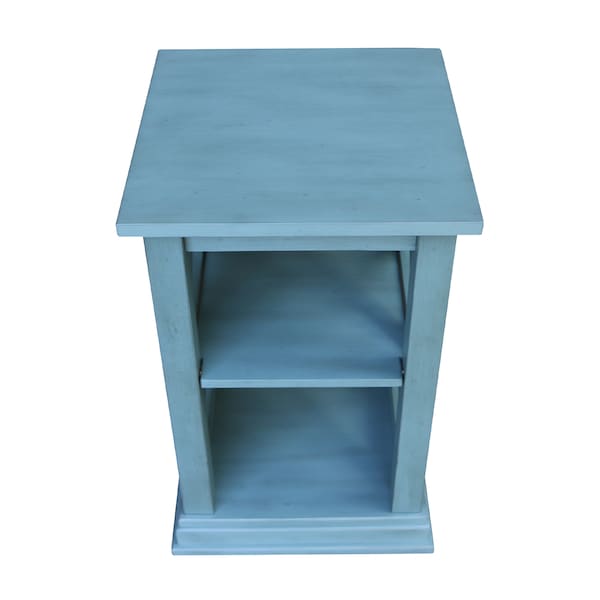 International Concepts Hampton Accent Table with Shelves, Ocean Blue, Antique Rubbed - OT32-70A
