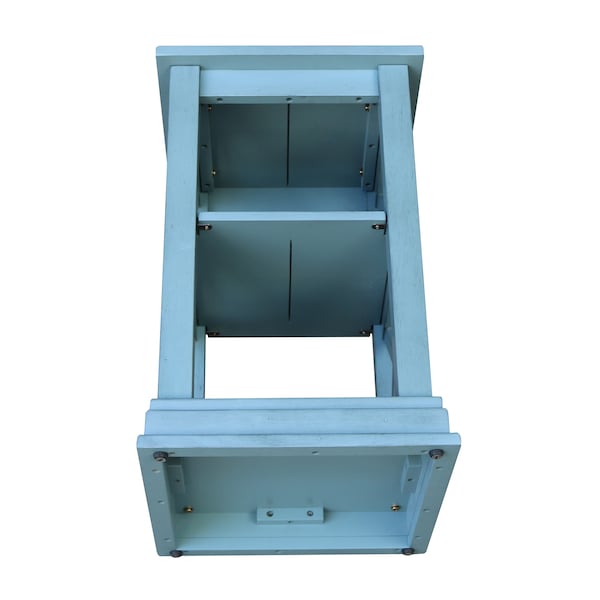 International Concepts Hampton Accent Table with Shelves, Ocean Blue, Antique Rubbed - OT32-70A