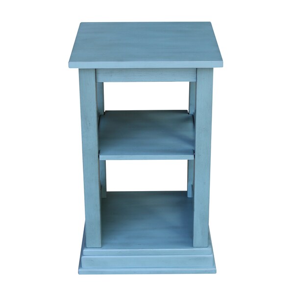 International Concepts Hampton Accent Table with Shelves, Ocean Blue, Antique Rubbed - OT32-70A