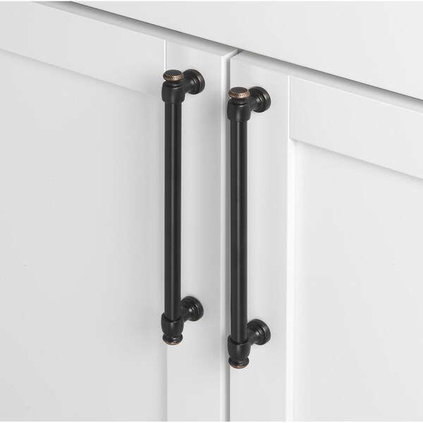 Gliderite Hardware 7-5/8 in. Center to Center Oil Rubbed Bronze Classic Euro Bar Pull - 4361-192-ORB, 5PK - 4361-192-ORB-5