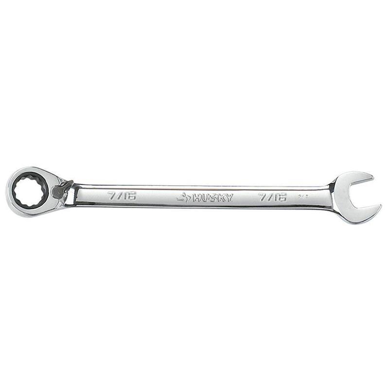 Husky 7/16 in. Reversible Ratcheting Combination Wrench - HRRW716