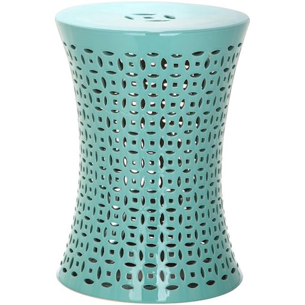 Safavieh Camilla Garden Stool- Aqua - 18 x 13 x 13 in. - ACS4550C
