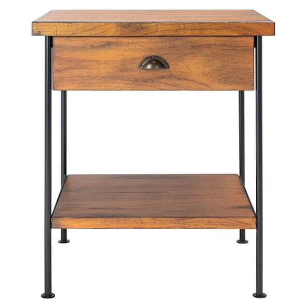 Safavieh Eris 1 Drawer 1 Shelf Accent Table - Brown, Black & Gold - ACC6604A