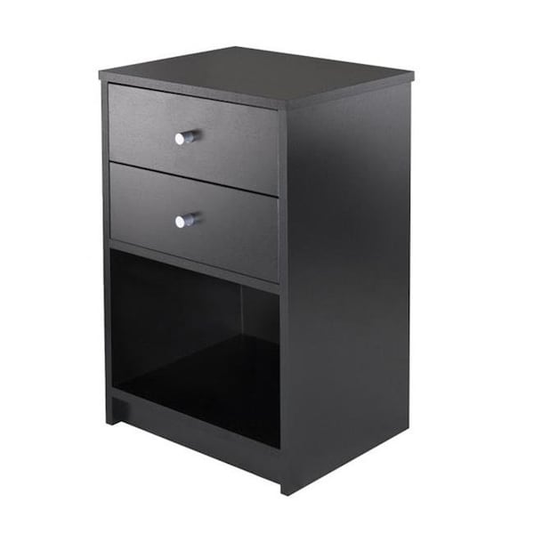 Winsome Trading Winsome Trading 20936 Ava Accent Table with 2 Drawers in Black Finish - 20936