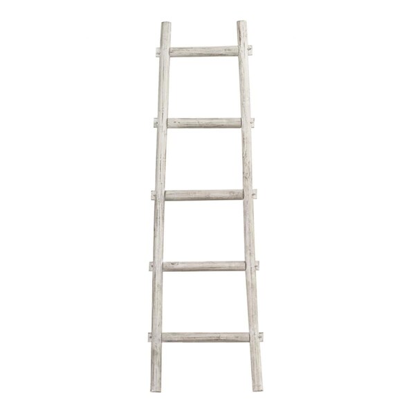 Homeroots 5 Step Decorative Ladder Shelve, White - 59 x 18 x 2 in. - 379916