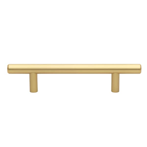 Gliderite Hardware 3-3/4 in. Center to Center Satin Gold Solid Steel Bar Pull - 5001-96-SG, 25PK - 5001-96-SG-25