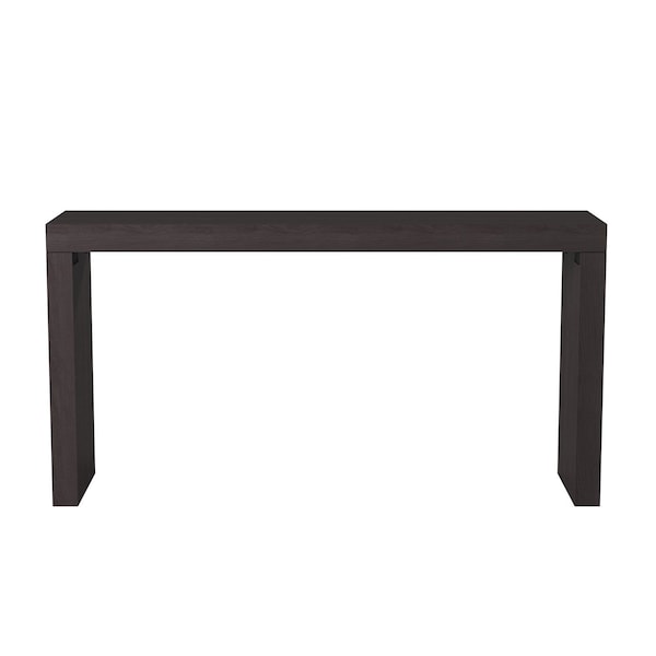 Howard Elliott Black Wood Grain Veneer Console Table Kd Construction - 37131
