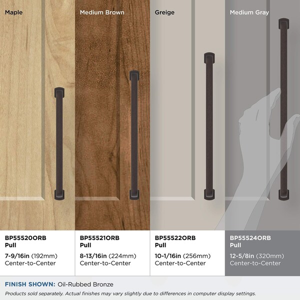 Amerock Surpass 12-5/8 inch 320mm Center-to-Center Oil-Rubbed Bronze Cabinet Pull - BP55524ORB