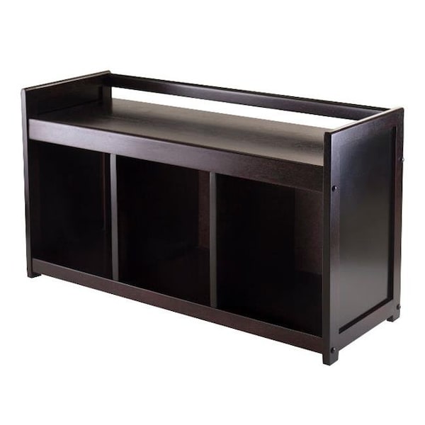 Winsome Trading Winsome Trading 92439 Addison Storage Bench with 3-section - Dark Espresso - 92439