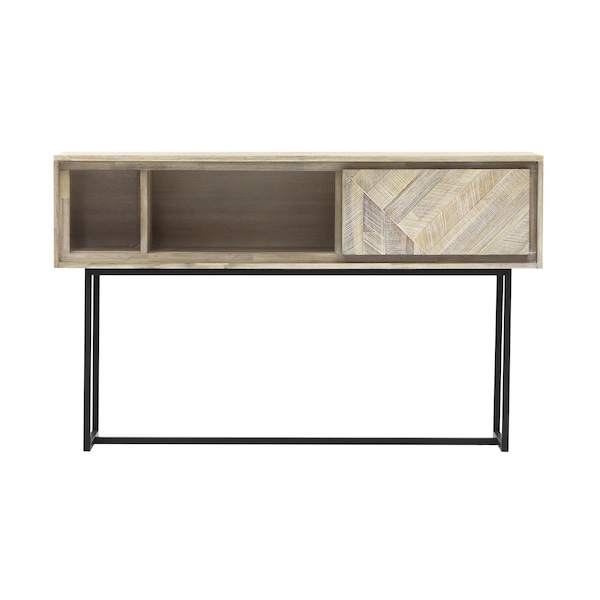 Armen Living Peridot 1 Drawer Console Table in Natural Acacia Wood - LCPECNNAT