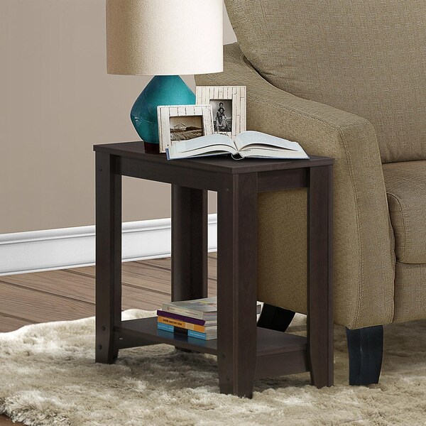 Homeroots 22 in. Cappuccino Particle Boards Accent Table - 333043