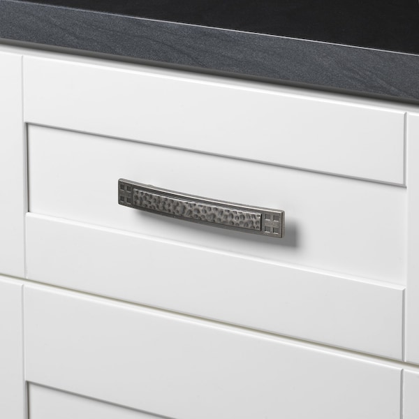 Gliderite Hardware 3-3/4 in. Center to Center Weathered Nickel Hammered Cabinet Pull - 4244-WN, 25PK - 4244-WN-25