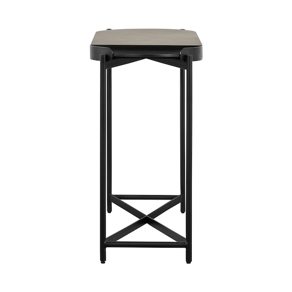 Armen Living Dua Concrete and Black Metal Modern Console Table - LCDUCNBLCC