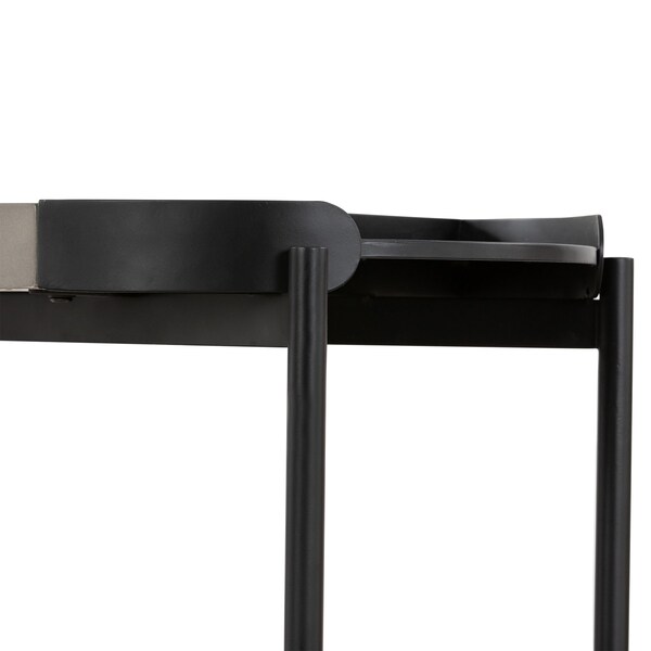 Armen Living Dua Concrete and Black Metal Modern Console Table - LCDUCNBLCC