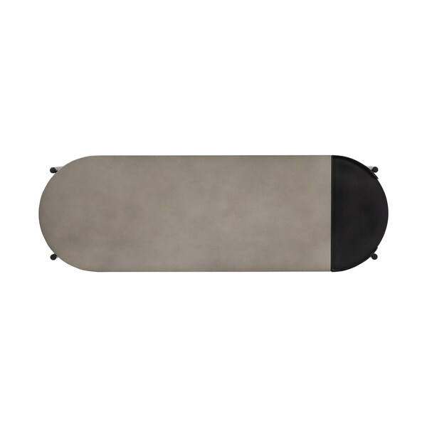 Armen Living Dua Concrete and Black Metal Modern Console Table - LCDUCNBLCC