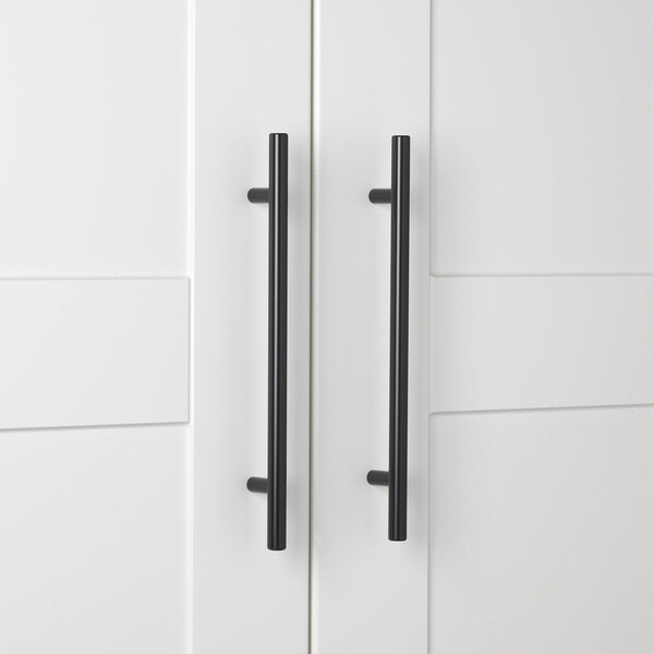 Gliderite Hardware 7 in. Center to Center Matte Black Solid Steel Bar Pull - 5004-178-MB, 5PK - 5004-178-MB-5