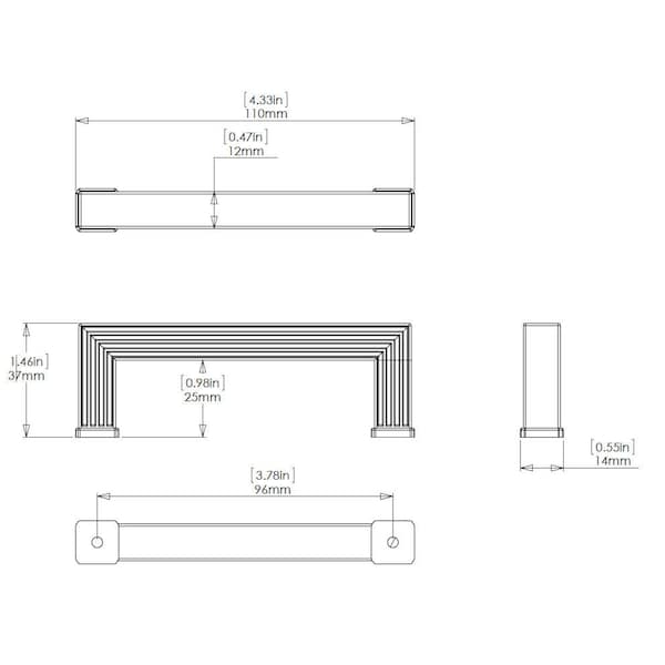 Richelieu 3-3/4 in. (96 mm) Center-to-Center Brushed Nickel Transitional Drawer Pull - BP878896195