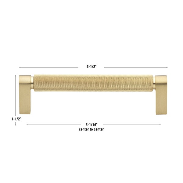 Gliderite Hardware 5-1/16 in. Center to Center Knurled Bar Pull Satin Gold, 10PK - 4788-128-SG-10