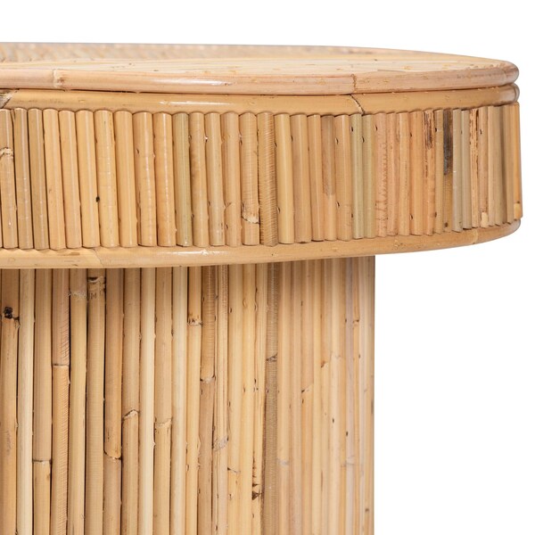 Bali & Pari Iryna Modern Bohemian Natural Rattan Console Table - 243-13594-ZORO