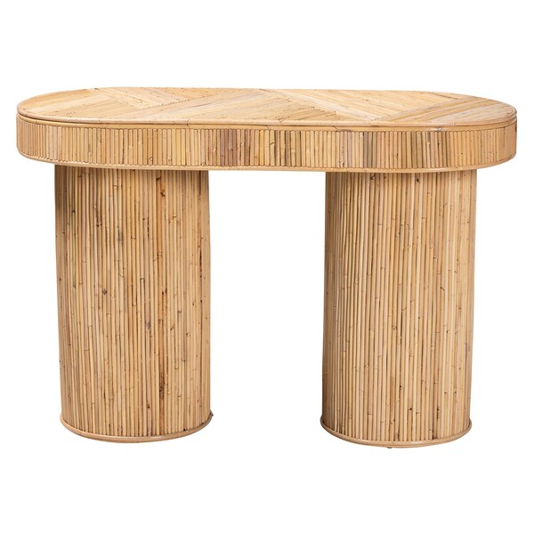 Bali & Pari Iryna Modern Bohemian Natural Rattan Console Table - 243-13594-ZORO