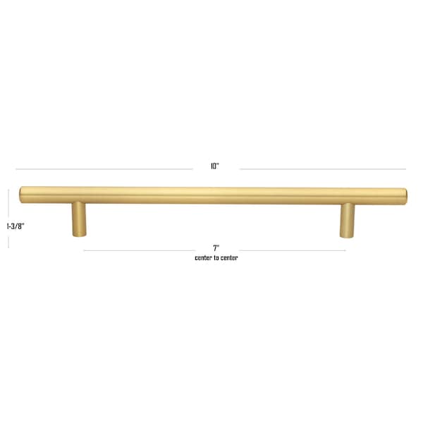 Gliderite Hardware 7 in. Center to Center Satin Gold Solid Steel Bar Pull - 5004-178-SG, 5PK - 5004-178-SG-5