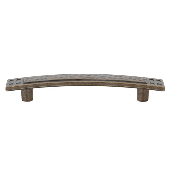Gliderite Hardware 3-3/4 in. Center to Center Antique Brass Hammered Cabinet Pull - 4244-AB, 25PK - 4244-AB-25