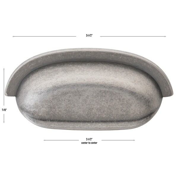 Gliderite Hardware 2-1/2 in. Center to Center Weathered Nickel Classic Bin Pull - 4081-WN, 5PK - 4081-WN-5