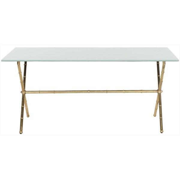 Safavieh Brogen Accent Table Gold And White Glass Top - FOX2527C