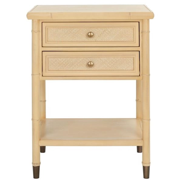 Safavieh Ahab 2 Drawer 1 Shelf Accent Table, Light Blonde & Gold - ACC6606A