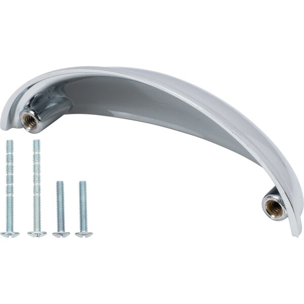 Designperfect 3'' Center-to-Center Cup Pull, Polished Chrome, 25PK - DPA25C632PC