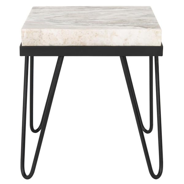 Safavieh Jada Stone Top Accent Table, Multi Grey Stone & Black - ACC3705A