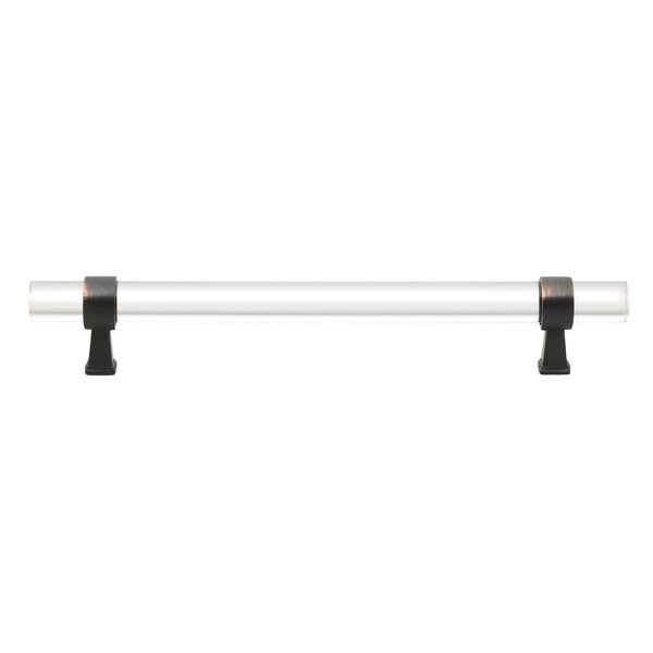 Gliderite Hardware 6-1/4 in. Center to Center Clear Acrylic Cabinet Pull Oil Rubbed Bronze, 5PK - 4718-160-ORB-5