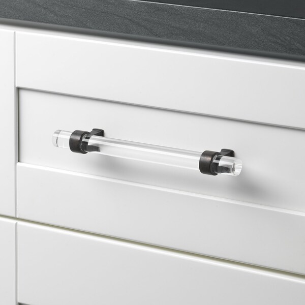 Gliderite Hardware 6-1/4 in. Center to Center Clear Acrylic Cabinet Pull Oil Rubbed Bronze, 5PK - 4718-160-ORB-5