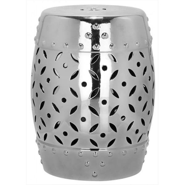 Safavieh Ceramic Lattice Coin Garden Stool, Silver - ACS4510E
