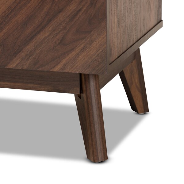 Baxton Studio Hartman Mid-Century Walnut Brown Finished Wood Storage Cabinet - 193-11717-ZORO