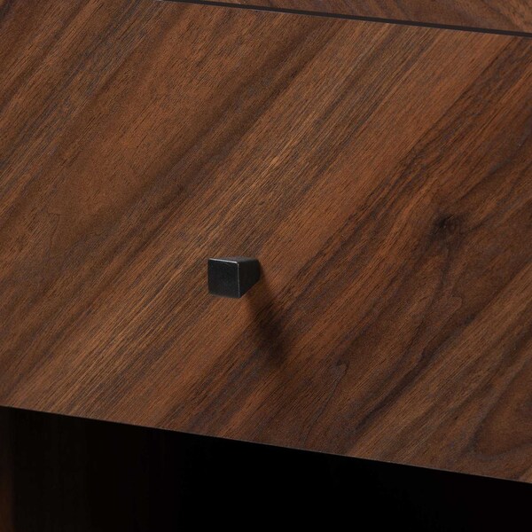 Baxton Studio Hartman Mid-Century Walnut Brown Finished Wood Storage Cabinet - 193-11717-ZORO