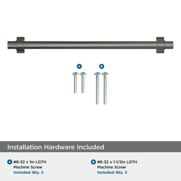 Amerock Davenport 8-13/16 inch 224mm Center-to-Center Gunmetal Cabinet Pull - BP36619GM