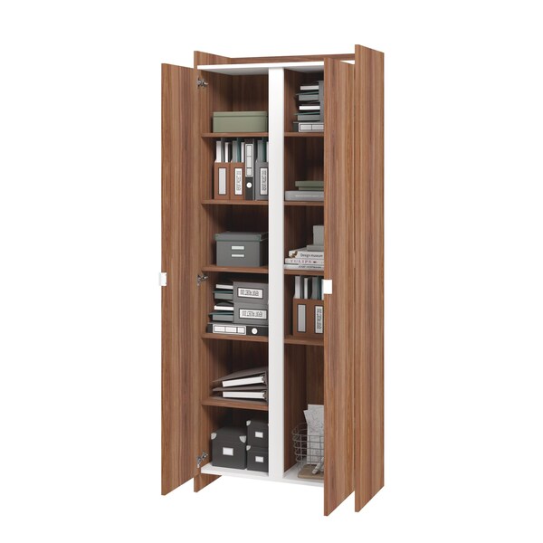 Manhattan Comfort Ratzer Storage Cabinet in Brown and White - SC-317AMC192