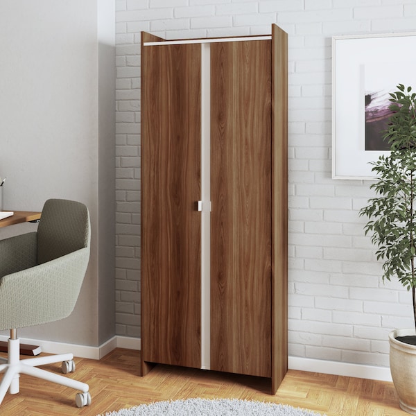 Manhattan Comfort Ratzer Storage Cabinet in Brown and White - SC-317AMC192