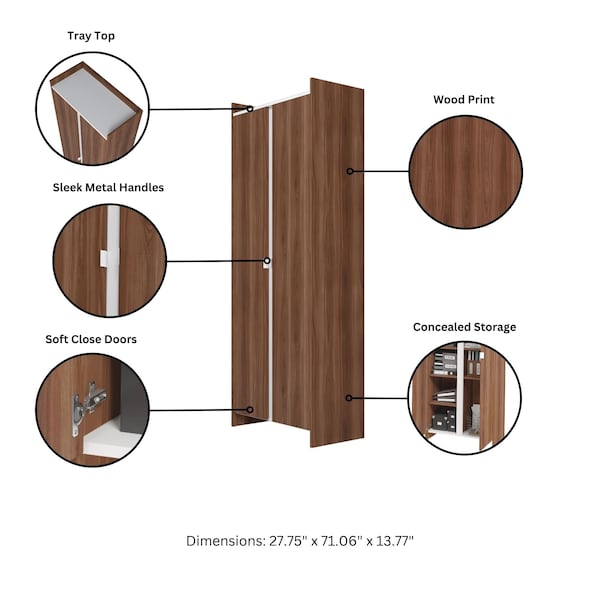 Manhattan Comfort Ratzer Storage Cabinet in Brown and White - SC-317AMC192