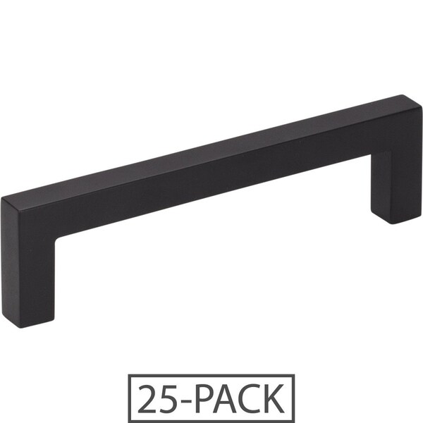 Elements By Hardware Resources 25-Pack of the 96 mm Center-to-Center Matte Black Square Stanton Cabinet Bar Pull - 625-96MB-25