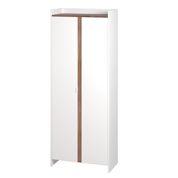 Manhattan Comfort Ratzer Storage Cabinet in White and Brown - SC-317AMC193