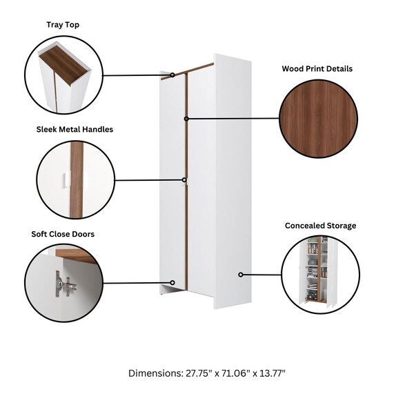 Manhattan Comfort Ratzer Storage Cabinet in White and Brown - SC-317AMC193